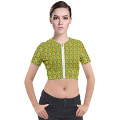 Lemon And Yellow Short Sleeve Cropped Jacket by Sparkle