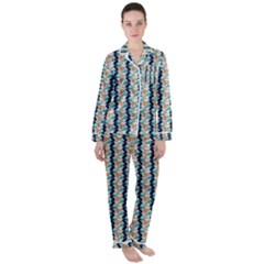 Geometry Colors Satin Long Sleeve Pyjamas Set by Sparkle