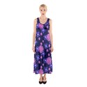 Pink and Blue Flowers Sleeveless Maxi Dress View1