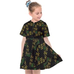 Modern Geometric Print Kids  Sailor Dress by dflcprintsclothing