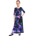 Abstract Atom Background Kids  Quarter Sleeve Maxi Dress View1