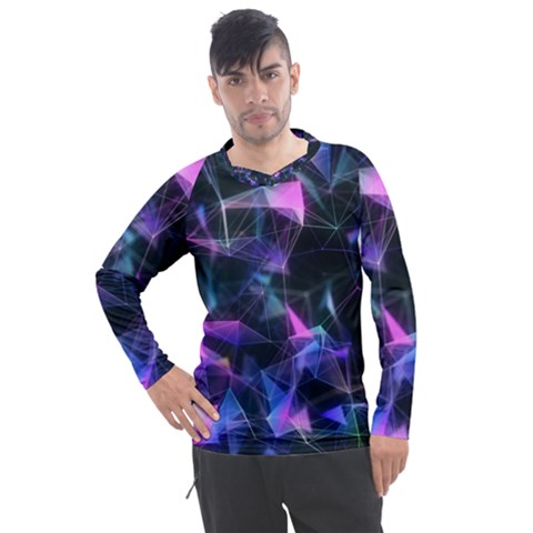 Abstract Atom Background Men s Pique Long Sleeve Tee by Mariart