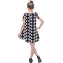 Black And White Triangles Kids  Tie Up Tunic Dress View2