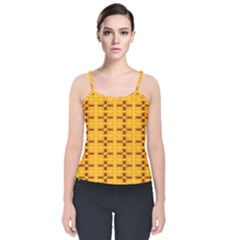 Digital Illusion Velvet Spaghetti Strap Top by Sparkle