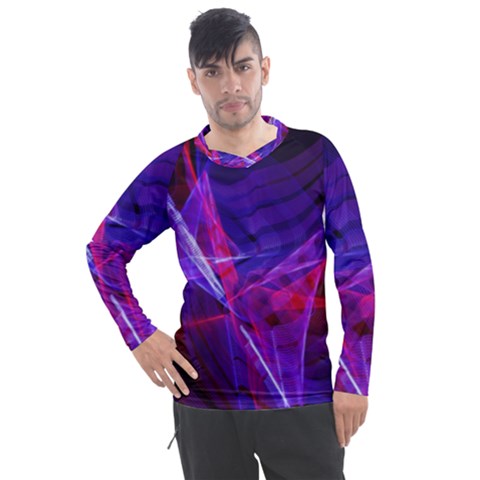 Fractal Flash Men s Pique Long Sleeve Tee by Sparkle