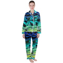 Digital Abstract Satin Long Sleeve Pyjamas Set by Sparkle