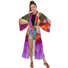 Poppy Flower Maxi Kimono by Sparkle