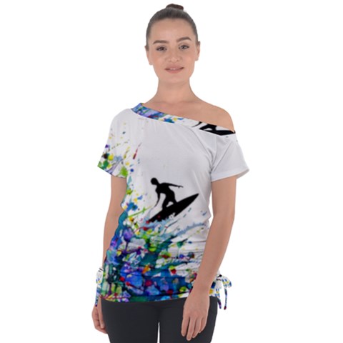 Nature Surfing Tie-up Tee by Sparkle