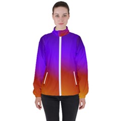 Violet Orange Women s High Neck Windbreaker by Sparkle