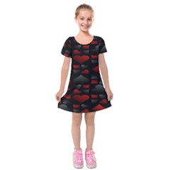 Digital Cards Kids  Short Sleeve Velvet Dress by Sparkle