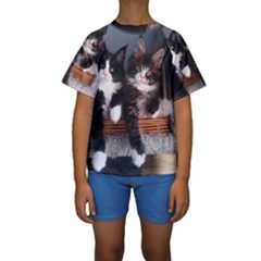 Cats Brothers Kids  Short Sleeve Swimwear by Sparkle