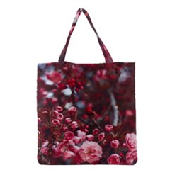 Red Floral Grocery Tote Bag by Sparkle