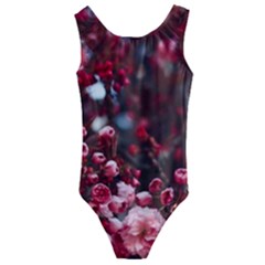 Red Floral Kids  Cut-out Back One Piece Swimsuit by Sparkle