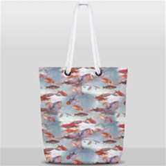 Golden Fishes Full Print Rope Handle Tote (small) by Sparkle