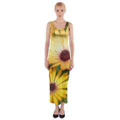 Yellow Flowers Fitted Maxi Dress by Sparkle