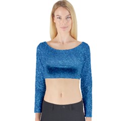 Blue Sparkles Long Sleeve Crop Top by ElenaIndolfiStyle