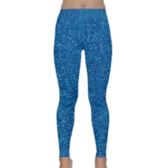 Blue Sparkles Classic Yoga Leggings by ElenaIndolfiStyle