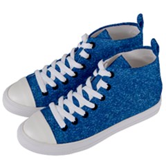 Blue Sparkles Women s Mid-top Canvas Sneakers by ElenaIndolfiStyle