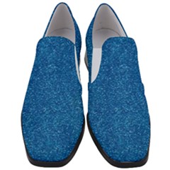 Blue Sparkles Women Slip On Heel Loafers by ElenaIndolfiStyle