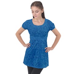 Blue Sparkles Puff Sleeve Tunic Top by ElenaIndolfiStyle