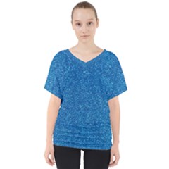 Blue Sparkles V-neck Dolman Drape Top by ElenaIndolfiStyle