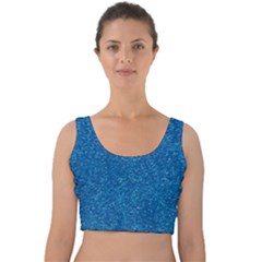 Blue Sparkles Velvet Crop Top by ElenaIndolfiStyle