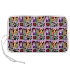 Purple Glasses Girl Pattern Lilac Pen Storage Case (l) by snowwhitegirl