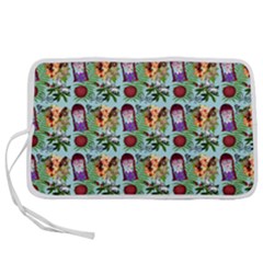 Purple Glasses Girl Pattern Blue Pen Storage Case (l) by snowwhitegirl