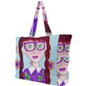 Purple Glasses Girl Wall Simple Shoulder Bag View1