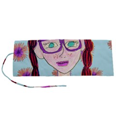 Purple Glasses Girl Wall Roll Up Canvas Pencil Holder (s) by snowwhitegirl