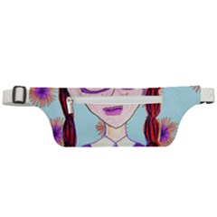 Purple Glasses Girl Wall Active Waist Bag by snowwhitegirl