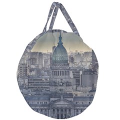 Buenos Aires Argentina Cityscape Aerial View Giant Round Zipper Tote by dflcprintsclothing