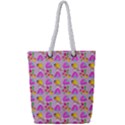 Girl With Hood Cape Heart Lemon Pattern Lilac Full Print Rope Handle Tote (Small) View1