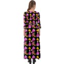 Girl With Hood Cape Heart Lemon Pattern Black Button Up Maxi Dress View2