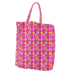 Girl With Hood Cape Heart Lemon Pattern Pink Giant Grocery Tote by snowwhitegirl