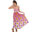 Girl With Hood Cape Heart Lemon Pattern Red Ombre Backless Maxi Beach Dress View1