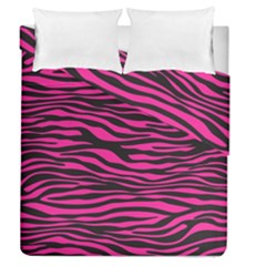 Pink Zebra Duvet Cover Double Side (queen Size) by Angelandspot