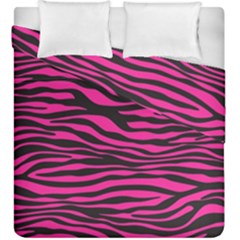 Pink Zebra Duvet Cover Double Side (king Size) by Angelandspot