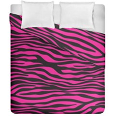 Pink Zebra Duvet Cover Double Side (california King Size) by Angelandspot