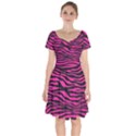 Pink Zebra Short Sleeve Bardot Dress View1