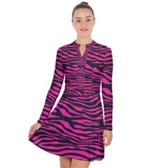 Pink Zebra Long Sleeve Panel Dress by Angelandspot