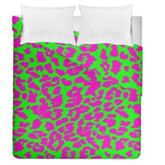 Neon Big Cat Duvet Cover Double Side (queen Size) by Angelandspot