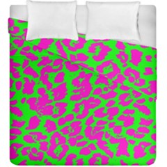 Neon Big Cat Duvet Cover Double Side (king Size) by Angelandspot