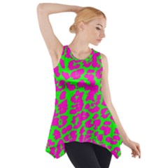 Neon Big Cat Side Drop Tank Tunic by Angelandspot