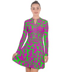 Neon Big Cat Long Sleeve Panel Dress by Angelandspot