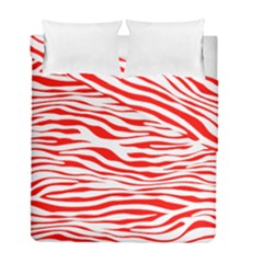 Red And White Zebra Duvet Cover Double Side (full/ Double Size) by Angelandspot