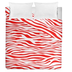 Red And White Zebra Duvet Cover Double Side (queen Size) by Angelandspot