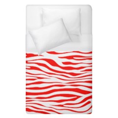 Red And White Zebra Duvet Cover (single Size) by Angelandspot