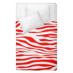 Red And White Zebra Duvet Cover Double Side (single Size) by Angelandspot