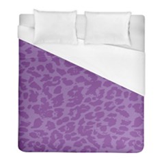 Purple Big Cat Pattern Duvet Cover (full/ Double Size) by Angelandspot